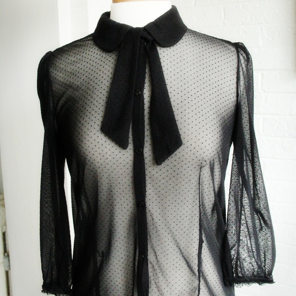 Forever 21 Tie Front Button Down Blouse - Picture 3 of 5